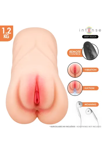 Masturbatore vaginale iperrealistico con vibrazione e suzione