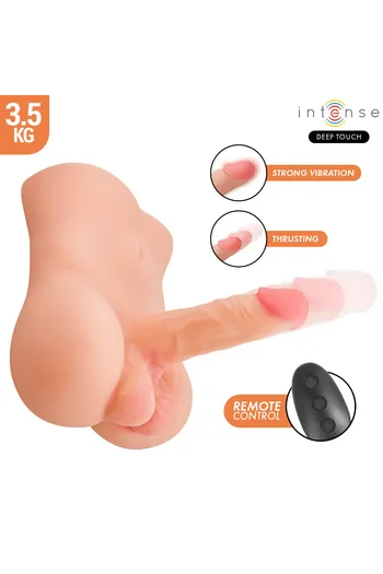 INTENSE DEEP TOUCH - DAMIEN TORSO WITH ANUS AND REALISTIC DILDO WITH PUSHING AND VIBRATION REMOTE CONTROL 3.5 KG