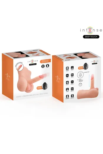 INTENSE DEEP TOUCH - DAMIEN TORSO WITH ANUS AND REALISTIC DILDO WITH PUSHING AND VIBRATION REMOTE CONTROL 3.5 KG