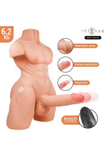 Hyperrealistic male torso masturbator with vibration and thrust