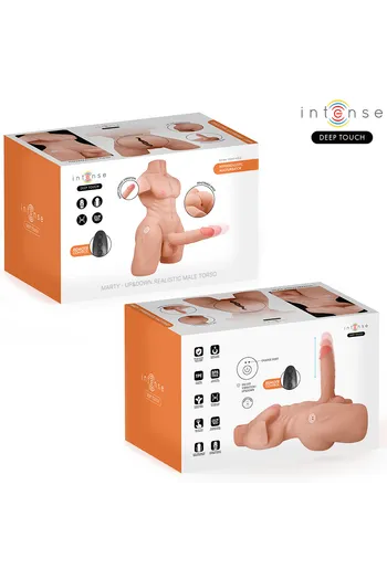 Hyperrealistic male torso masturbator with vibration and thrust