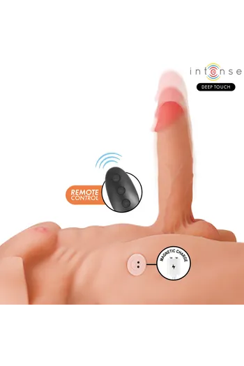 Hyperrealistic male torso masturbator with vibration and thrust