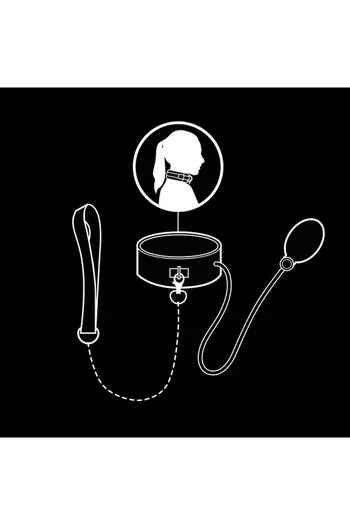 Inflatable bondage collar with chain for control play