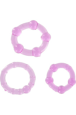 Set of Three Lilac Penis Rings